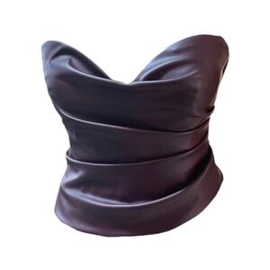 Brown Leather Corset Top